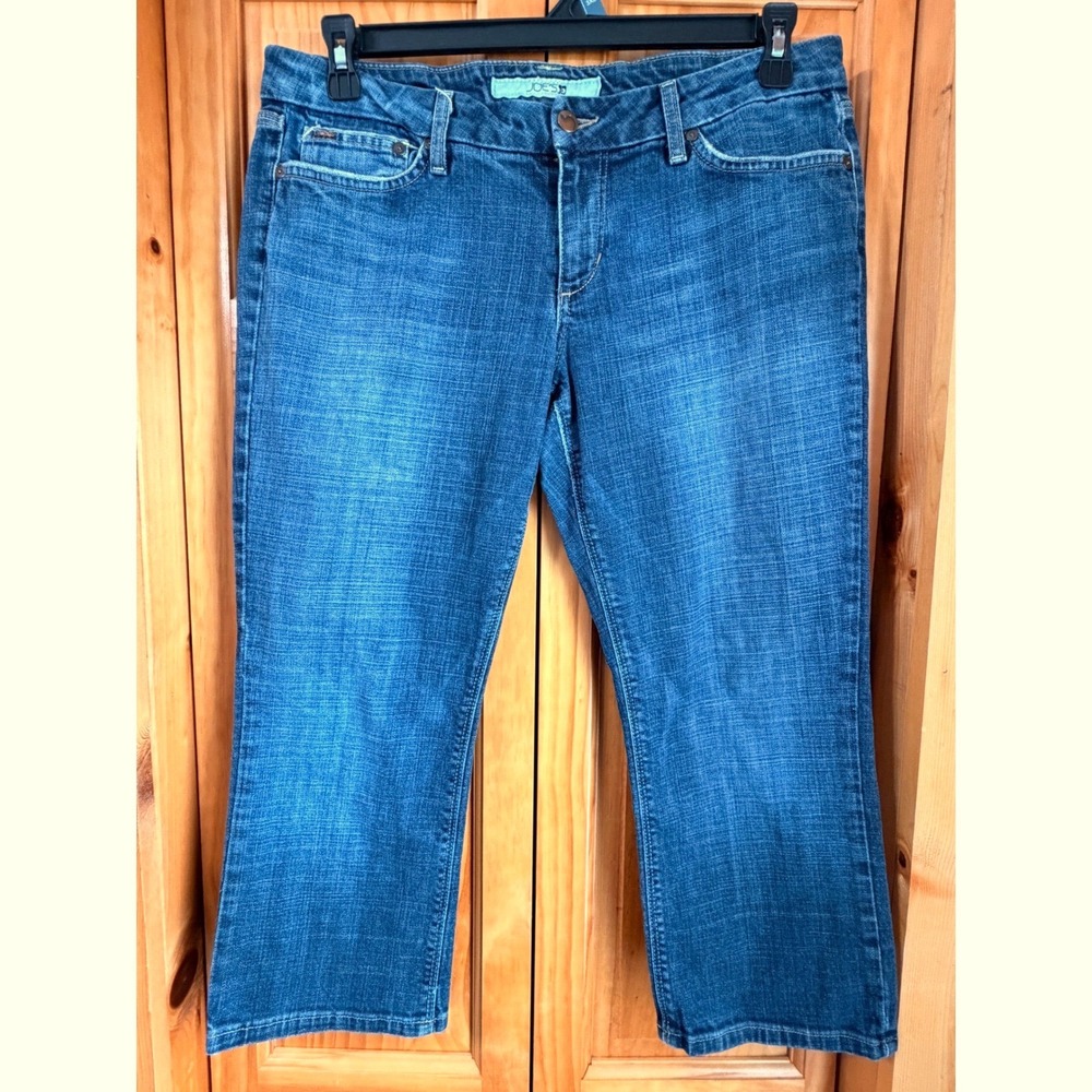 JOES JEANS Women Sz 32 Cropped Jeans Mid Rise Indigo Blue Denim Bermuda